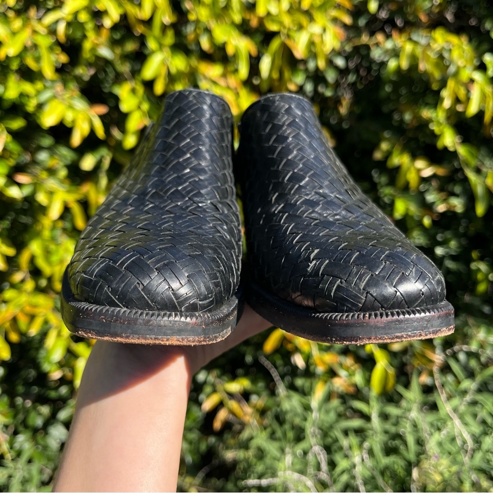 Vintage 90s Cole Haan Basketweave Leather Loafers Size 9 Made in Brazil - Picture 6 of 11